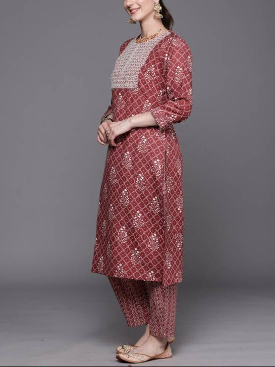 Women Pure Cotton Kurta Pant Set-KYAMSTORE