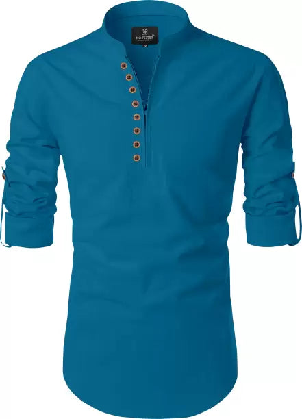 Men Solid Pure Cotton Straight Kurta (Color Variants)-KYAMSTORE