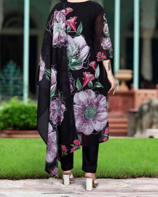 Self Design Kurta, Trouser / Pant & Dupatta Set-KYAMSTORE
