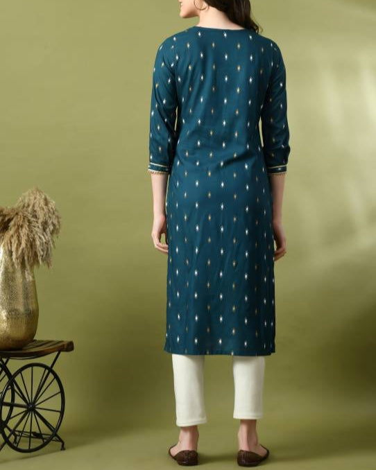 Women Viscose Rayon Kurta Pant Set-KYAMSTORE