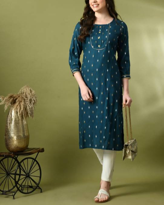 Women Viscose Rayon Kurta Pant Set-KYAMSTORE
