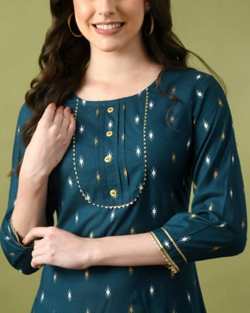 Women Viscose Rayon Kurta Pant Set-KYAMSTORE