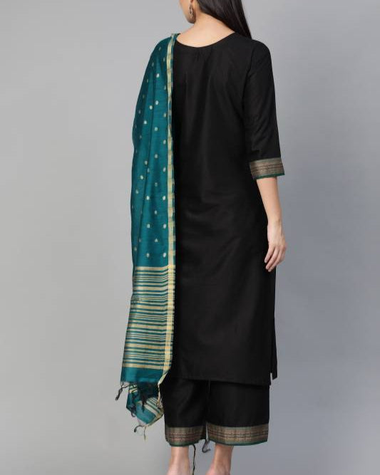 Women Cotton Blend Kurta Palazzo Set-KYAMSTORE