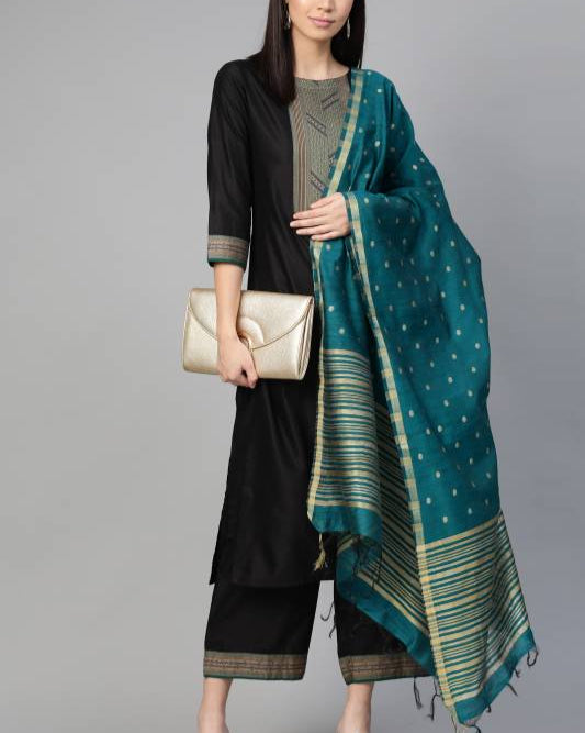 Women Cotton Blend Kurta Palazzo Set-KYAMSTORE