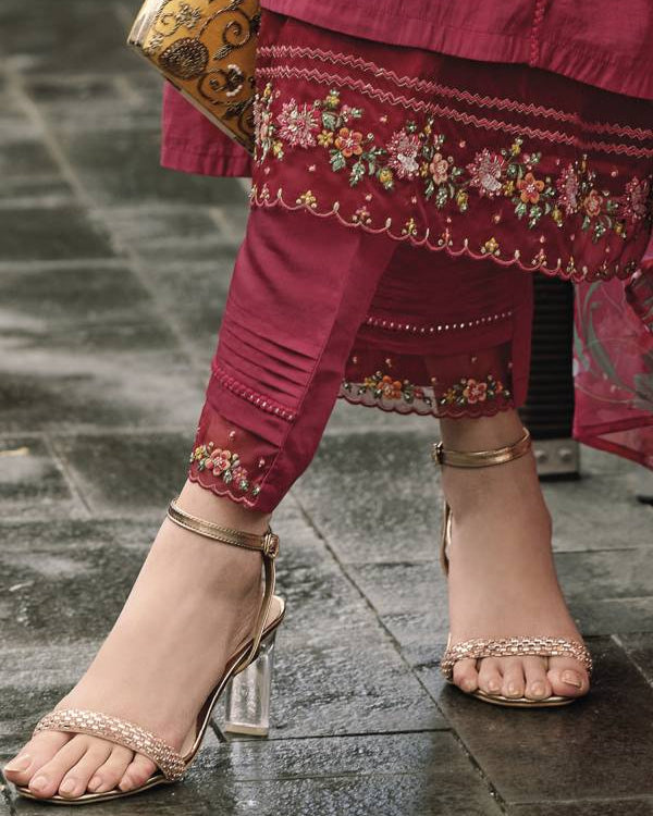 Women Silk Blend Kurta Pant Dupatta Set-KYAMSTORE