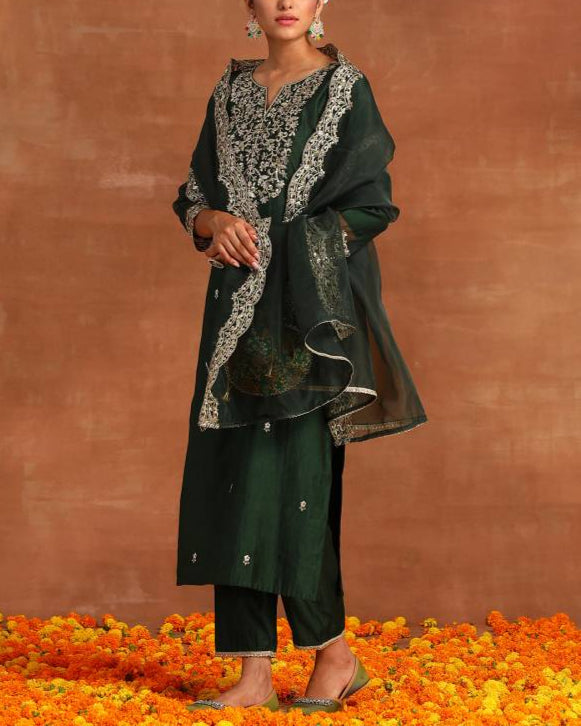 Women Viscose Rayon Kurta Pant Dupatta Set-KYAMSTORE
