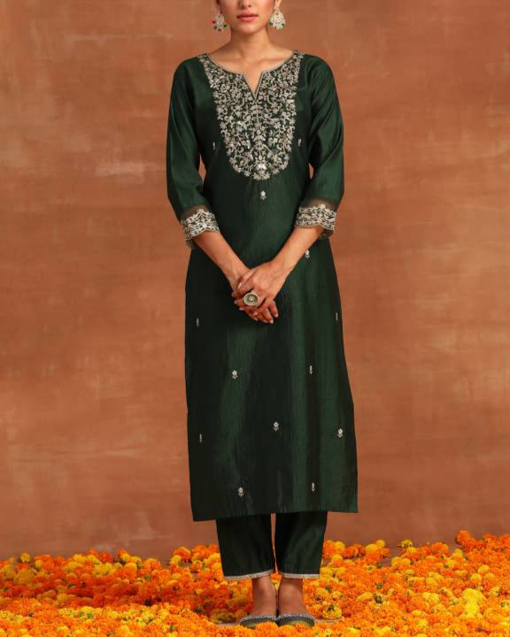 Women Viscose Rayon Kurta Pant Dupatta Set-KYAMSTORE