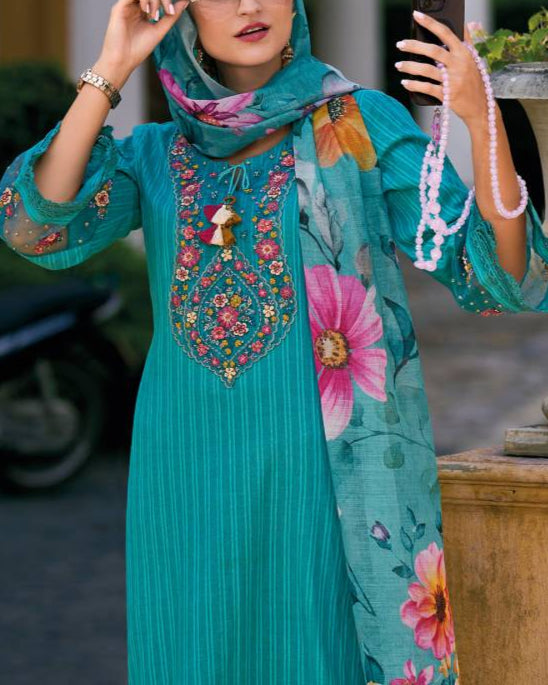 Women Pure Cotton Kurta Pant Dupatta Set-KYAMSTORE