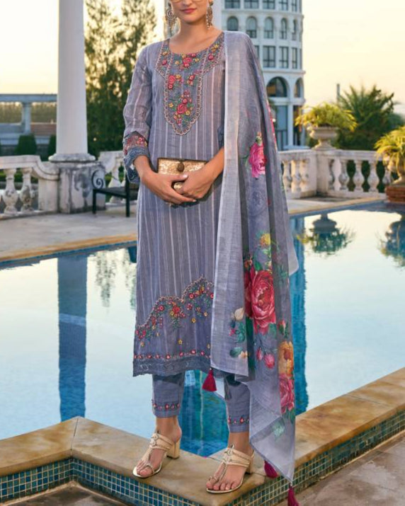 Women Pure Cotton Kurta Pant Dupatta Set-KYAMSTORE