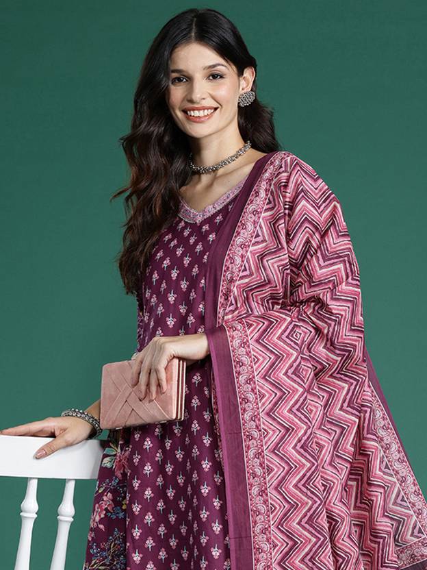 Women Pure Cotton Kurta Pant Dupatta Set | Delivery: 10 to 12 business days | Limited stocks available