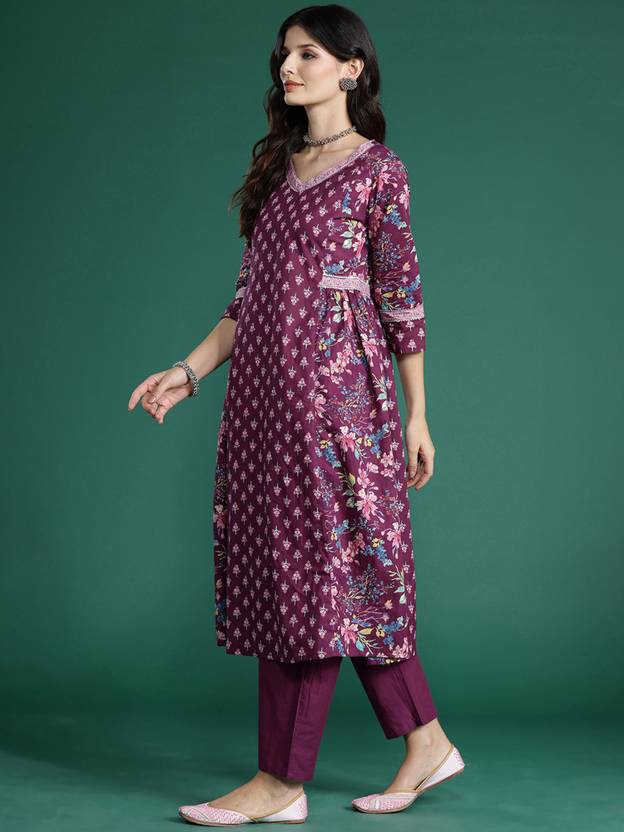Women Pure Cotton Kurta Pant Dupatta Set | Delivery: 10 to 12 business days | Limited stocks available