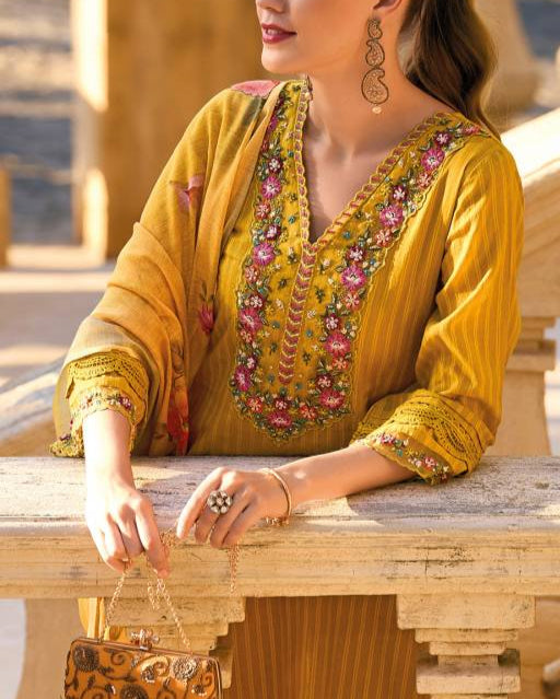 Women Pure Cotton Kurta Pant Dupatta Set-KYAMSTORE