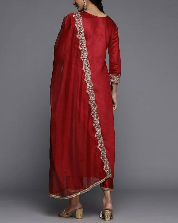 Women Viscose Rayon Kurta Pant Dupatta Set-KYAMSTORE