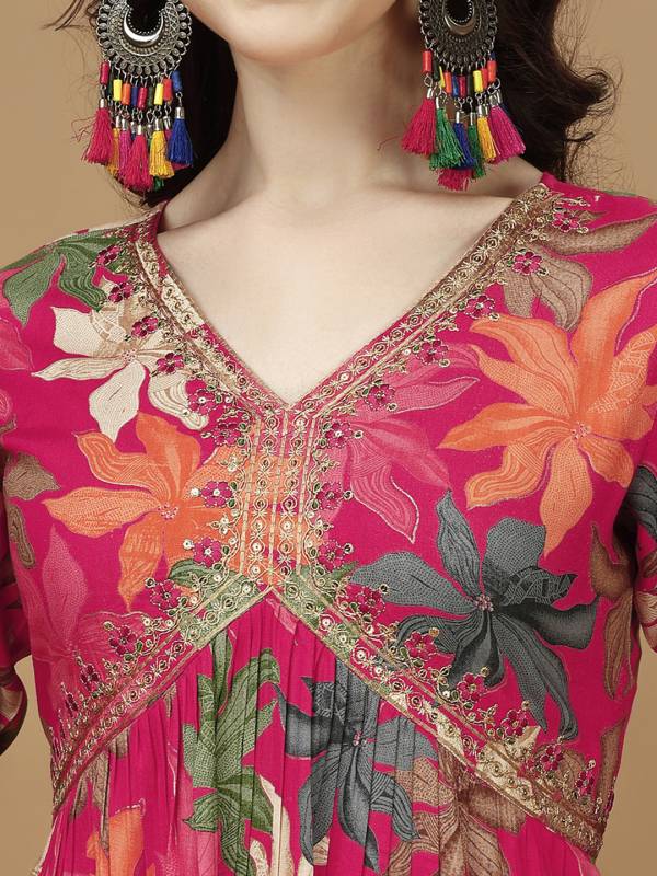 Women Viscose Rayon Kurta Pant Dupatta Set-KYAMSTORE