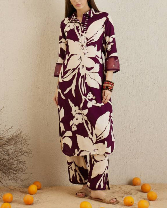 Women Viscose Rayon Kurta Pant Set-KYAMSTORE