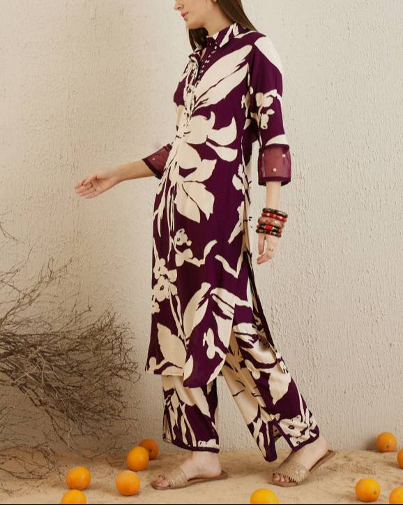 Women Viscose Rayon Kurta Pant Set-KYAMSTORE
