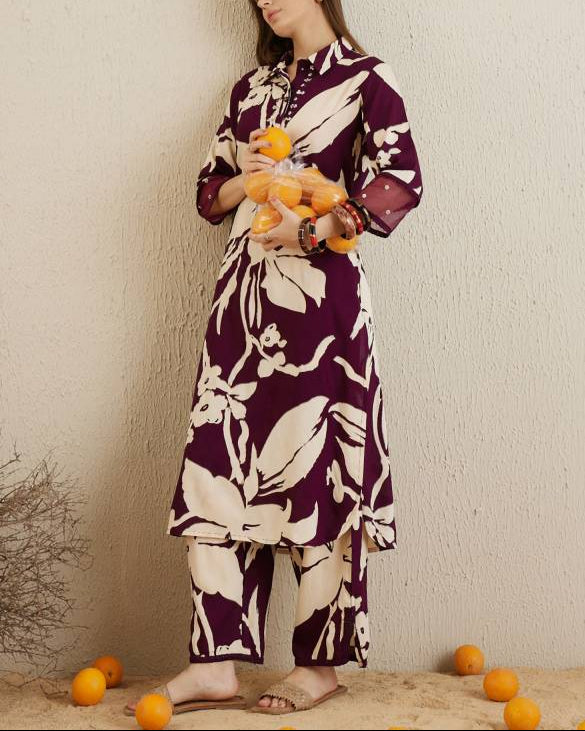 Women Viscose Rayon Kurta Pant Set-KYAMSTORE