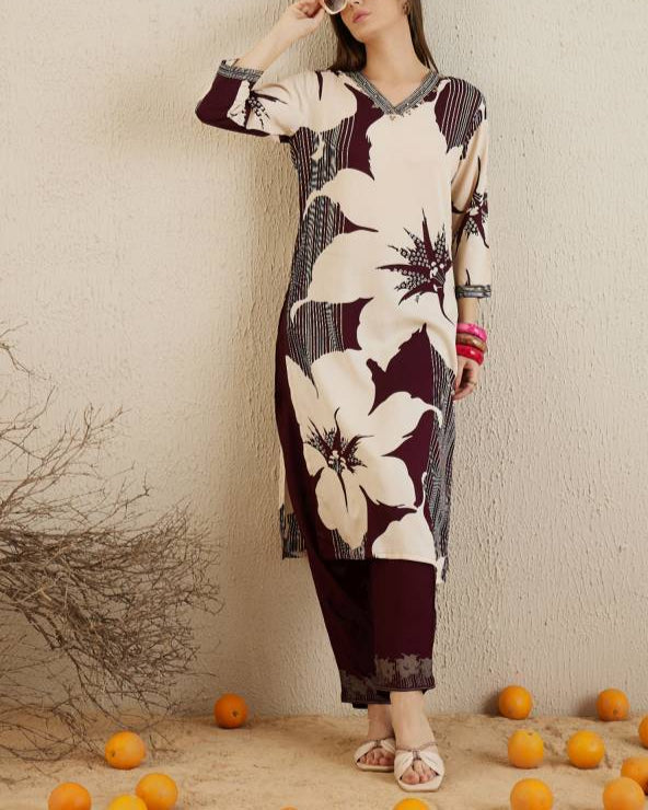 Women Viscose Rayon Kurta Pant Set-KYAMSTORE
