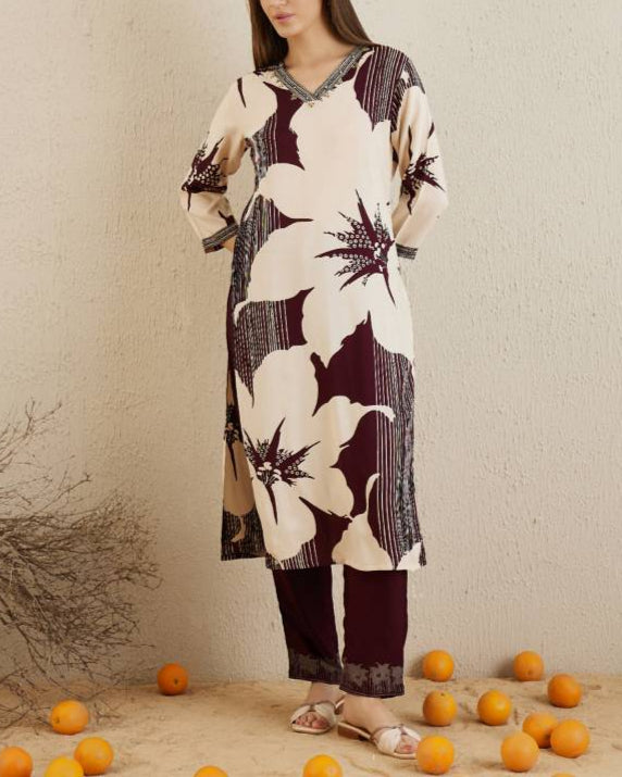 Women Viscose Rayon Kurta Pant Set-KYAMSTORE