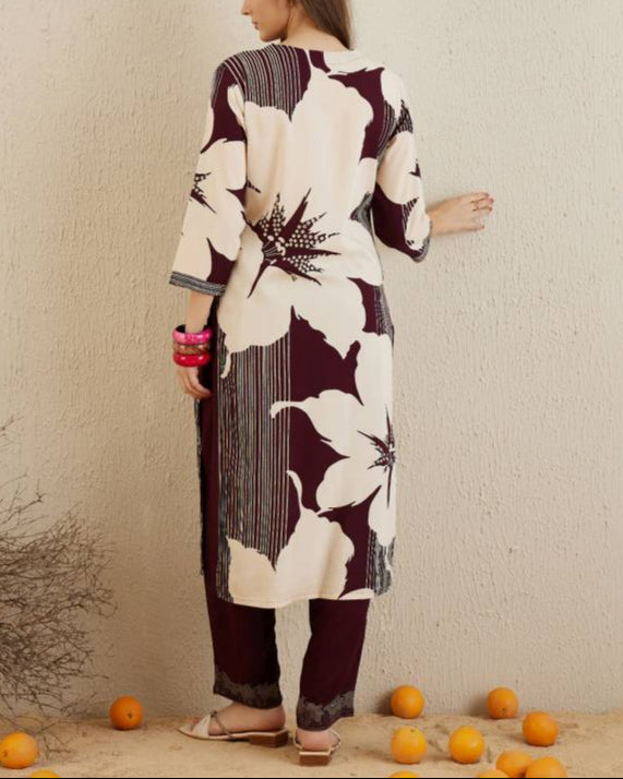 Women Viscose Rayon Kurta Pant Set-KYAMSTORE