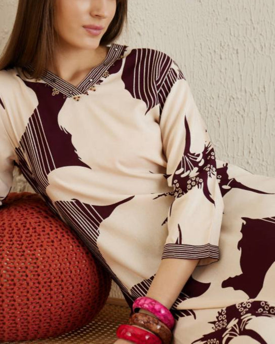 Women Viscose Rayon Kurta Pant Set-KYAMSTORE