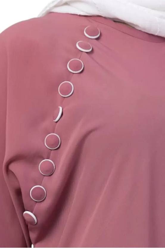 Crepe Solid Burqa With Hijab