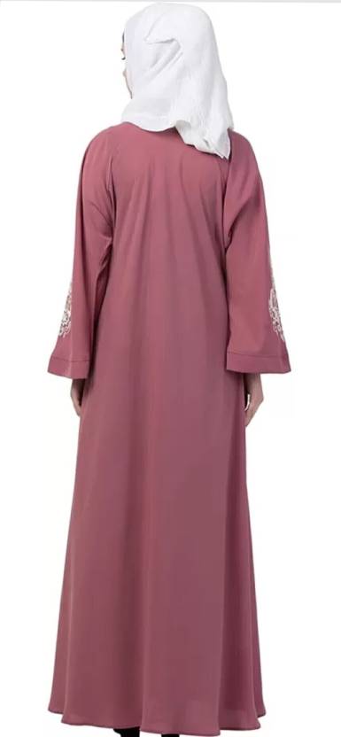 Crepe Solid Burqa With Hijab