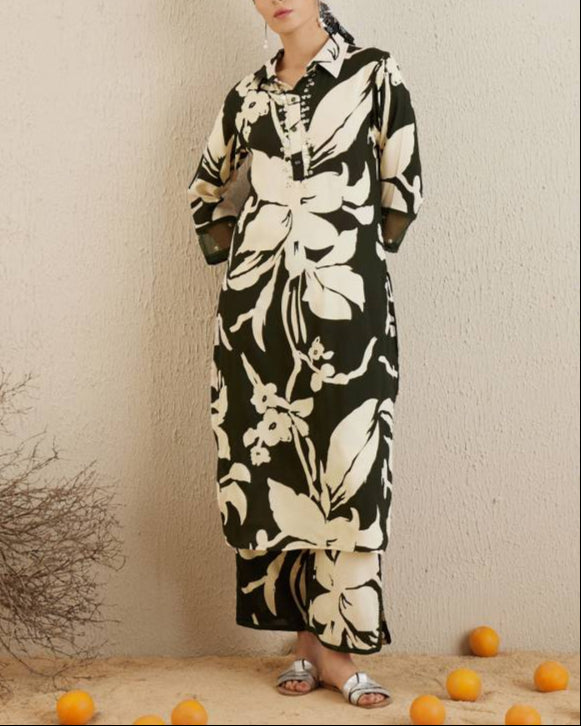 Women Viscose Rayon Kurta Pant Set-KYAMSTORE