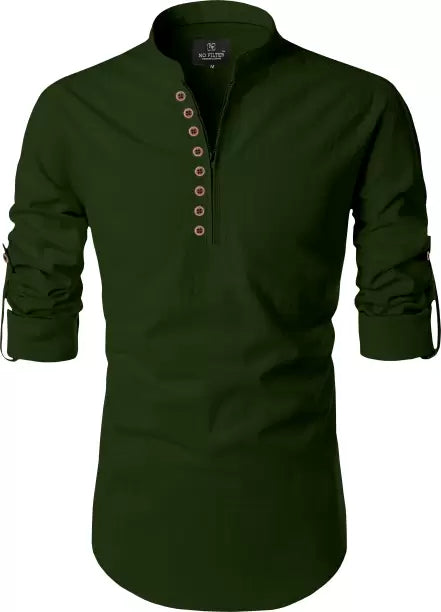 Men Solid Pure Cotton Straight Kurta (Color Variants)-KYAMSTORE