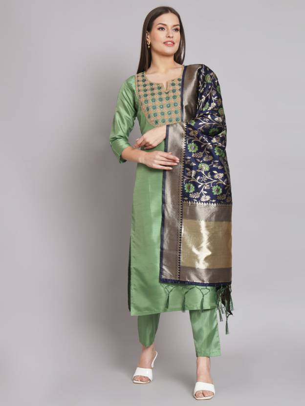 Women Silk Blend Kurta Pant Set