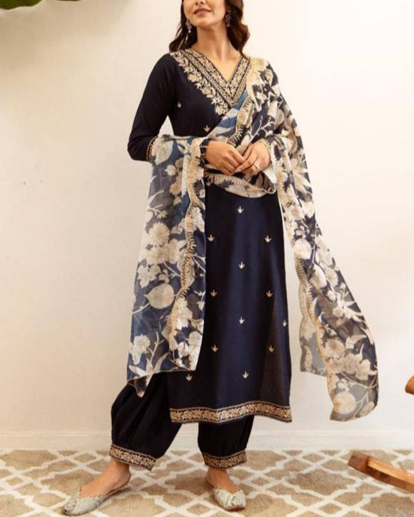 Women Viscose Rayon Kurta Salwar Dupatta Set-KYAMSTORE