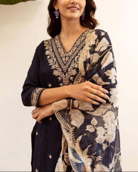 Women Viscose Rayon Kurta Salwar Dupatta Set-KYAMSTORE