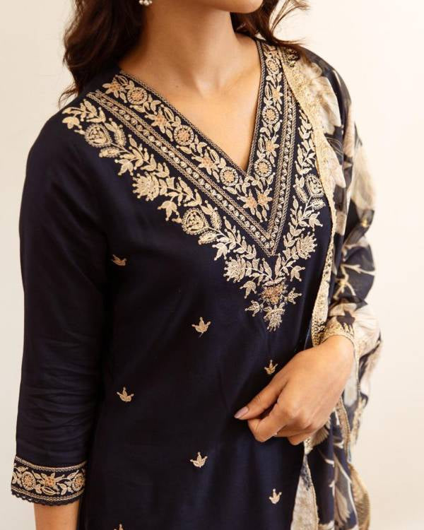 Women Viscose Rayon Kurta Salwar Dupatta Set-KYAMSTORE