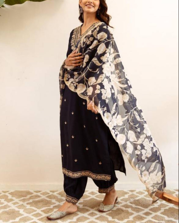 Women Viscose Rayon Kurta Salwar Dupatta Set-KYAMSTORE