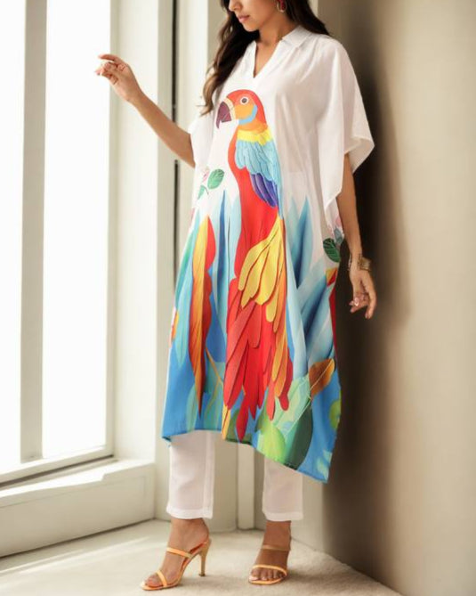 Women Cotton Blend Kaftan Pant Set-KYAMSTORE