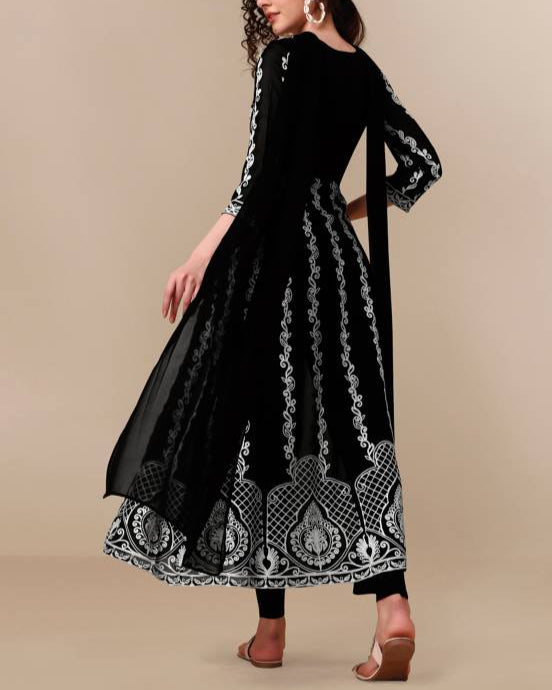 Women Georgette Kurta Dupatta Set-KYAMSTORE