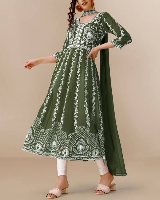 Women Georgette Kurta Dupatta Set-KYAMSTORE