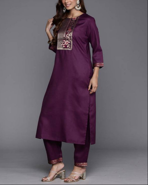 Women Pure Cotton Kurta Pant Dupatta Set-KYAMSTORE