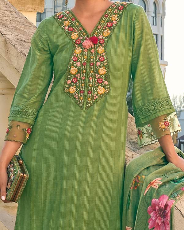 Women Pure Cotton Kurta Pant Dupatta Set-KYAMSTORE