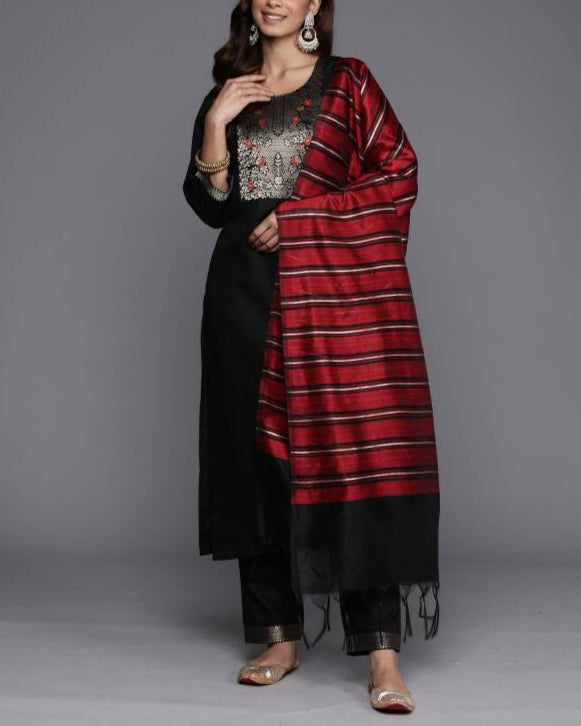 Women Pure Cotton Kurta Pant Dupatta Set-KYAMSTORE