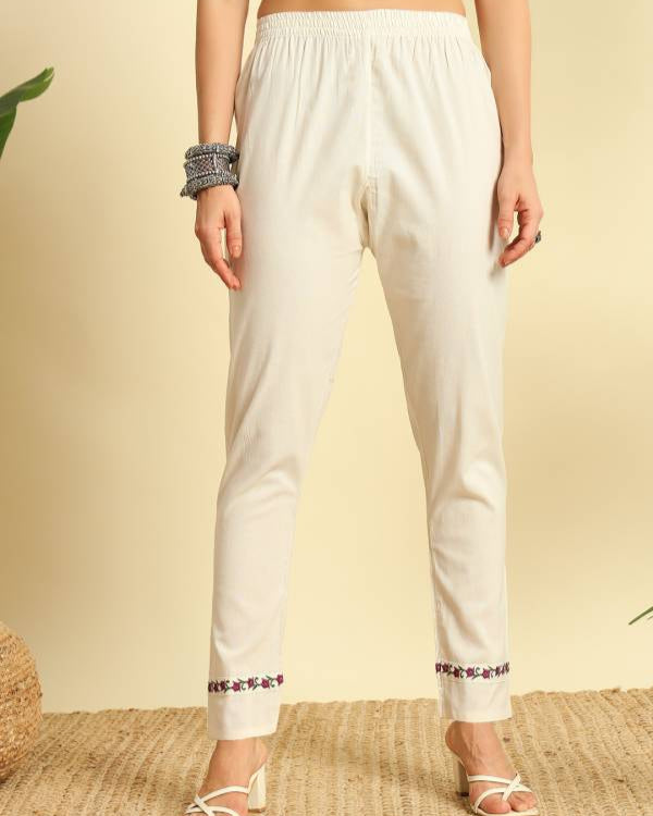 Women Khadi Cotton Kurti Pant Dupatta Set-KYAMSTORE