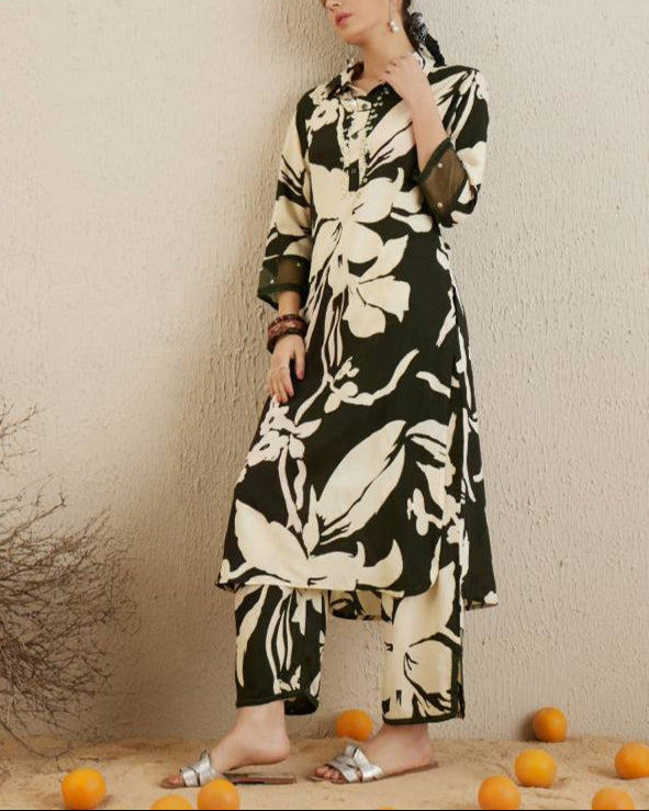 Women Viscose Rayon Kurta Pant Set-KYAMSTORE