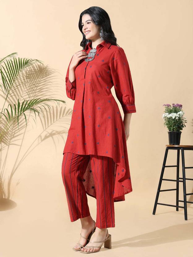 Women Cotton Blend Kurta Pant Set | Delivery: 10 to 12 business days | Limited stocks available