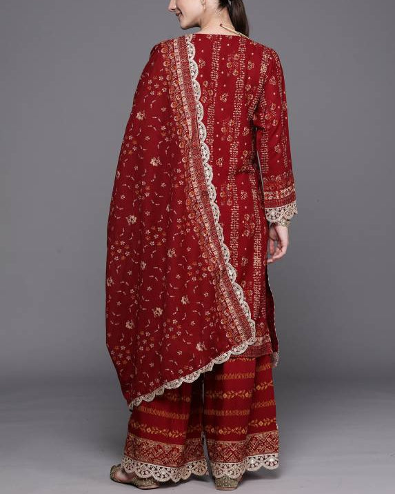 Women Viscose Rayon Kurta Sharara Dupatta Set-KYAMSTORE