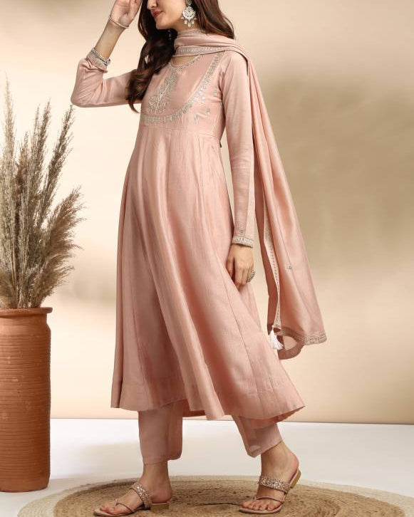 Women Silk Blend Kurta Pant Dupatta Set-KYAMSTORE