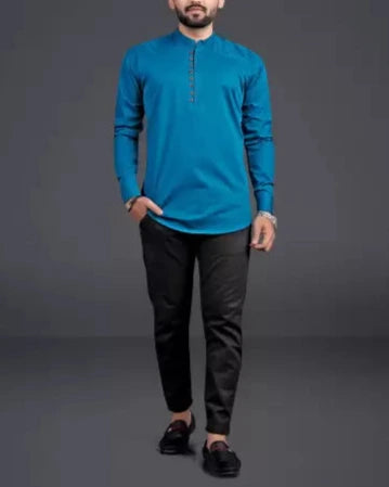 Men Solid Pure Cotton Straight Kurta (Color Variants)-KYAMSTORE