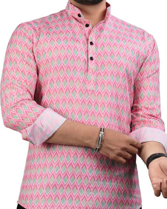 Men Printed Viscose Rayon Straight Kurta-KYAMSTORE