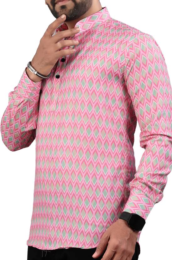 Men Printed Viscose Rayon Straight Kurta-KYAMSTORE