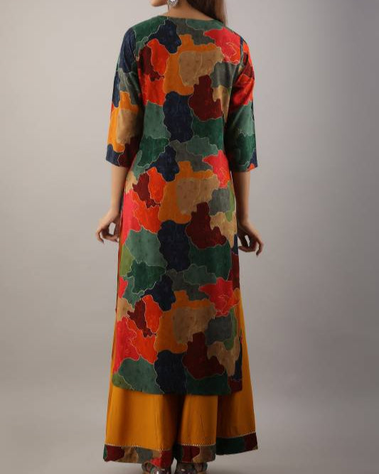 Women Viscose Rayon Kurta Palazzo Set-KYAMSTORE
