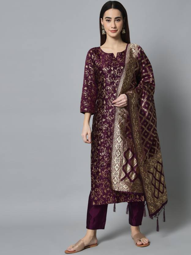 Women Cotton Silk Kurta Pant Set